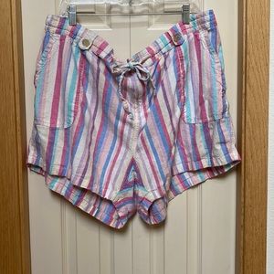 Torrid Stiped Linen Blend Shorts